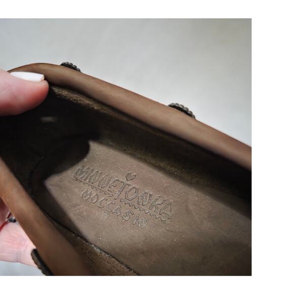 NEW Minnetonka sz 10 Suede Leather Moccasin Loafers Dress Women - Picture 8 of 10